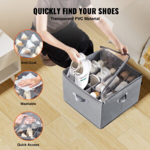 VEVOR 16-Compartment Shoe Organizer & Space Saver