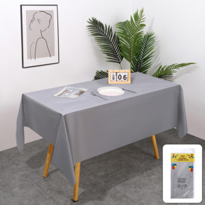 Elegant Waterproof Tablecloth – Modern Silver Dining Decor