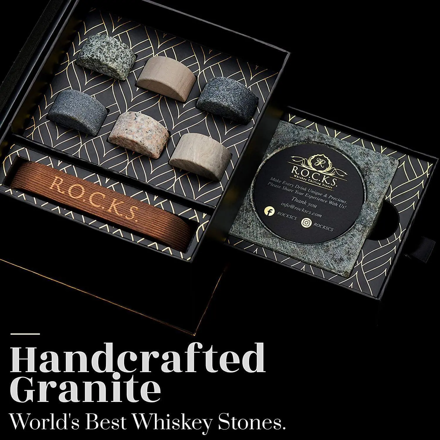 Luxury Whiskey Stones Gift Set with Cigar Accessories