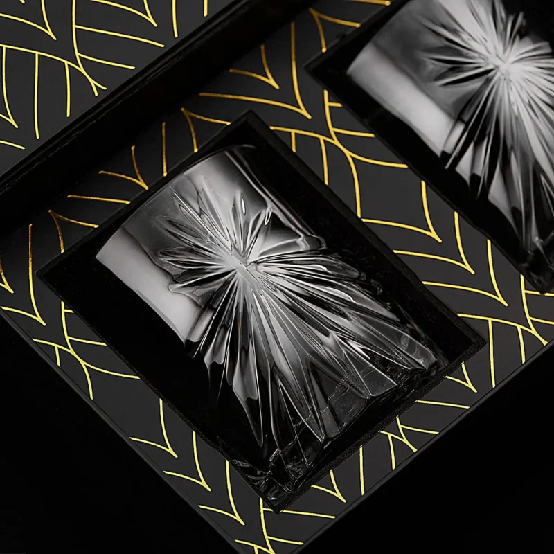 Crystal Whiskey Glasses - Set of 2 Soleil Glass Tumblers (10.7oz) - Image 3