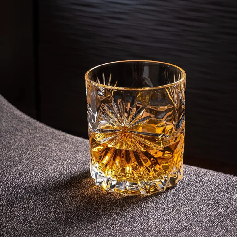 Crystal Whiskey Glasses - Set of 2 Soleil Glass Tumblers (10.7oz) - Image 5