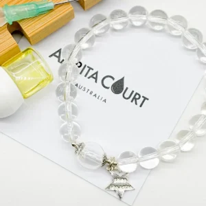 Sterling Silver Aroma Bracelet with Clear Quartz crystal and oil diffuser