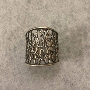 Armenian silver 925 petroglyph ring wide band handmade
