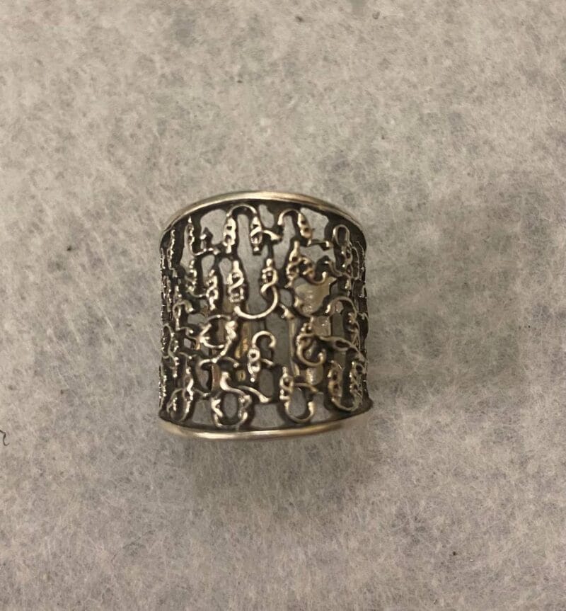 Armenian silver 925 petroglyph ring wide band handmade