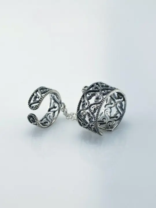 Handmade Double Finger Chain Ring | Unique Gift for Her - Image 4