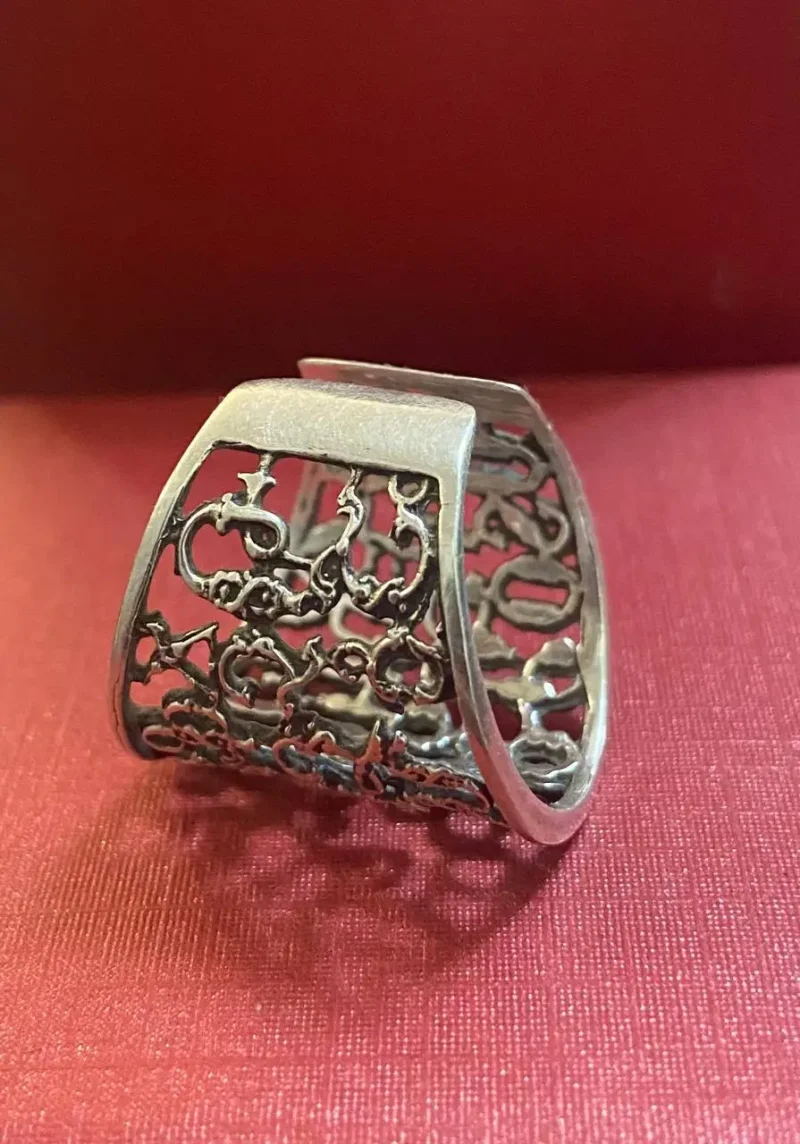 Armenian Silver 925 Petroglyph Ring | Wide Band Handmade - Image 6