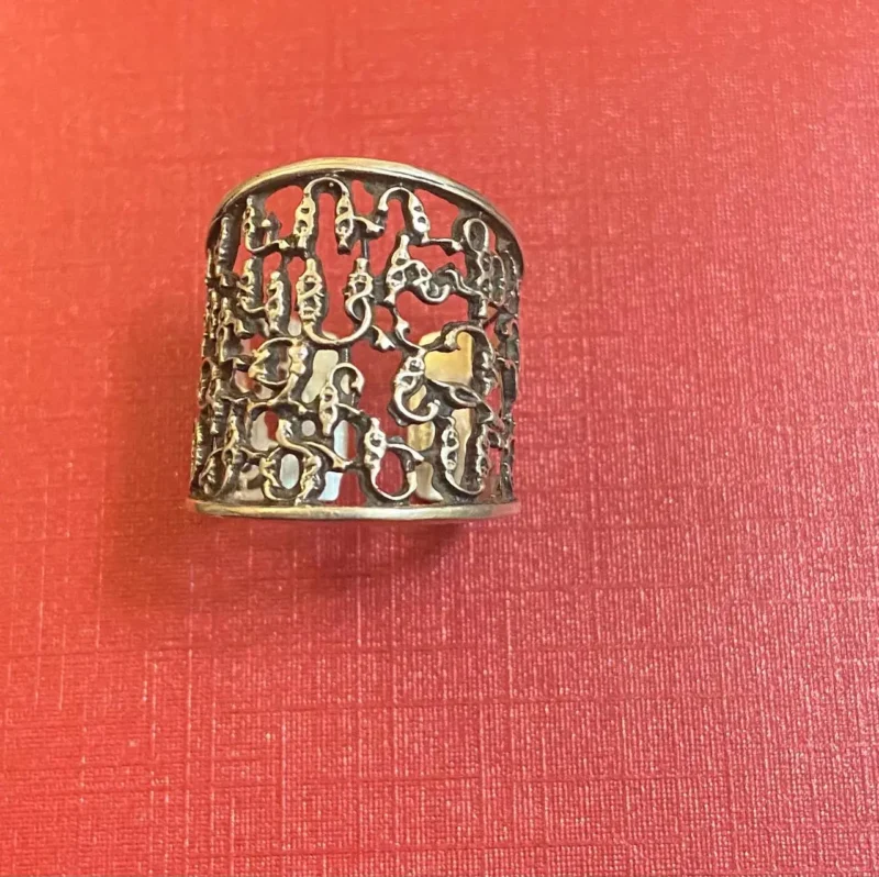 Armenian silver 925 petroglyph ring wide band handmade