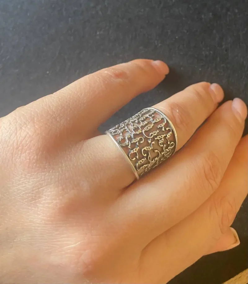 Armenian Silver 925 Petroglyph Ring | Wide Band Handmade - Image 2