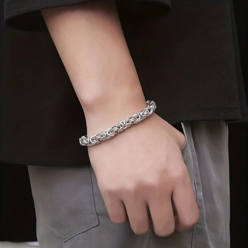 Premium Titanium Steel Byzantine Bracelet - Image 6