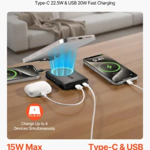 Shop the MagSafe Elite Power Bank. 10,000mAh high-capacity, 22.5W fast charging, and built-in foldable stand. Perfect for iPhone 16/15/14. Fast US shipping!