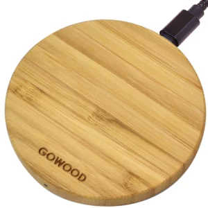 Pure Bamboo 15W Fast Wireless Charger sustainable minimalist desk accessory