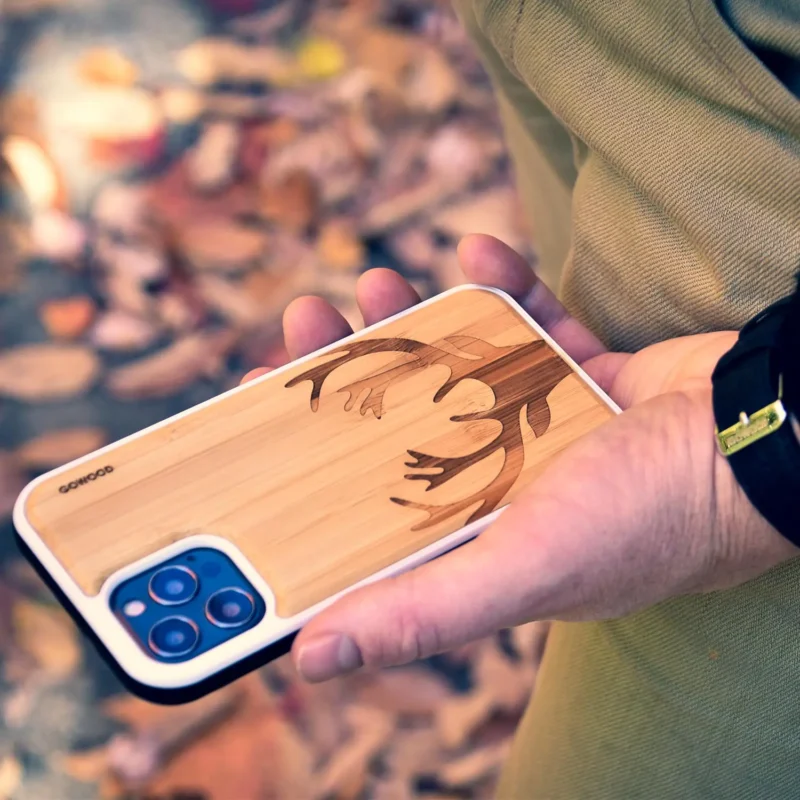 iPhone 13 Engraved Deer Bamboo Case | Slim & Shockproof - Image 7