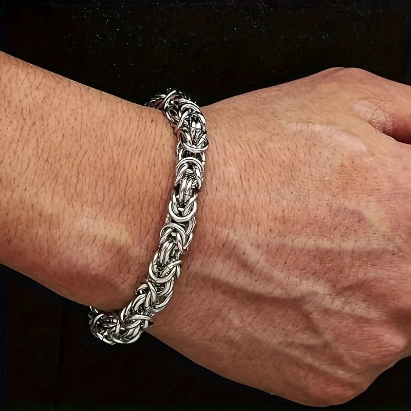 Premium Titanium Steel Byzantine Bracelet - Image 5