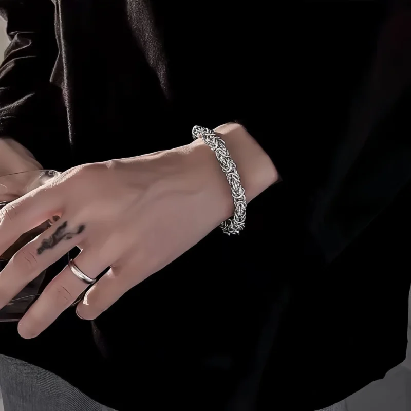 Premium Titanium Steel Byzantine Bracelet - Image 4