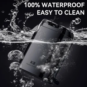 IPX7 Waterproof Mini Electric Razor being washed under water