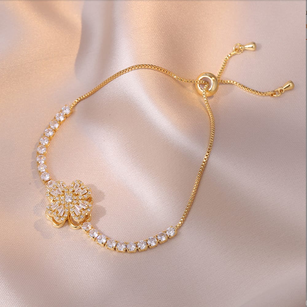 Sterling Infinity Heart — White Gold Plated Adjustable Bracelet - Image 3