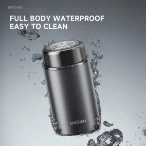 Enchen Z3 Elite silver metal electric shaver on grey background