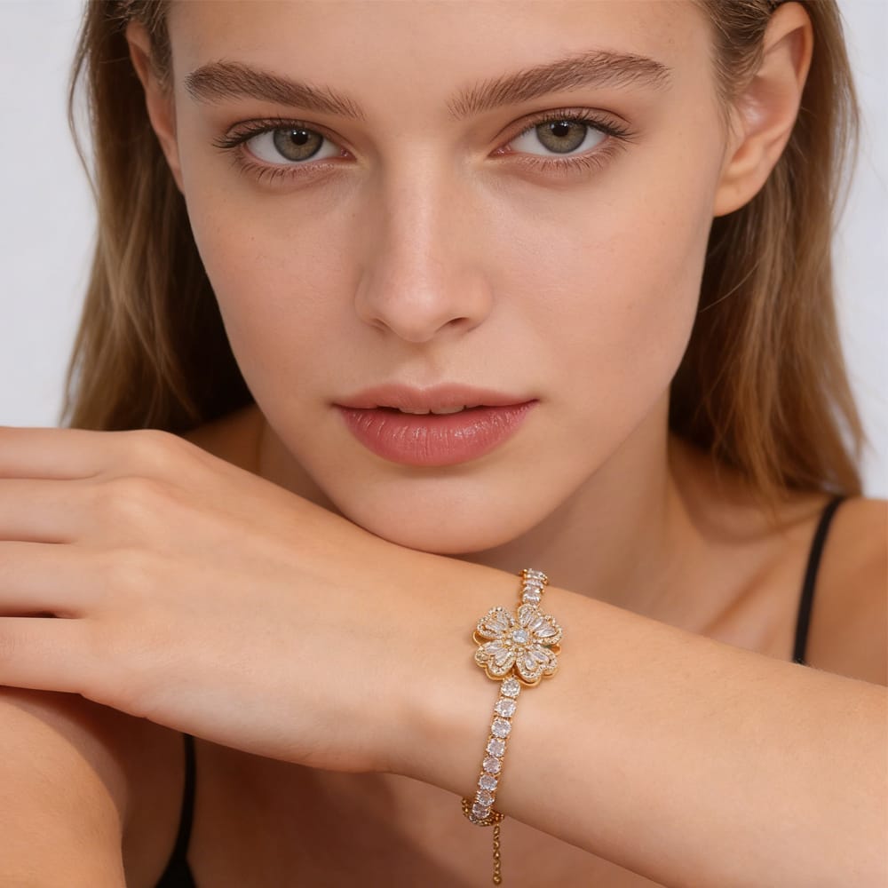 Sterling Infinity Heart — White Gold Plated Adjustable Bracelet - Image 2
