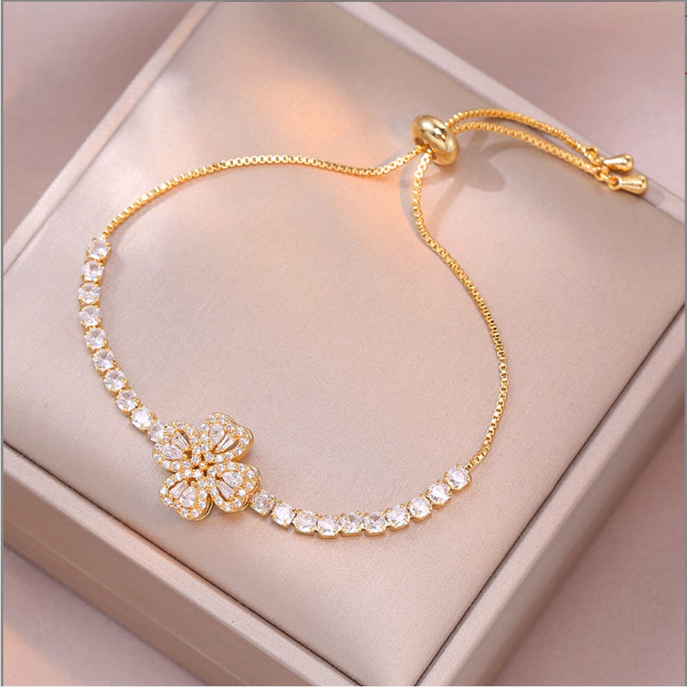 Sterling Infinity Heart — White Gold Plated Adjustable Bracelet - Image 4